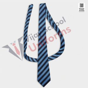 Sky Blue and Navy Striped School Uniform Tie