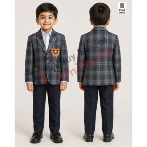 Grey Checked School Blazer