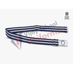 Navy Blue & White Striped School Uniform Belt