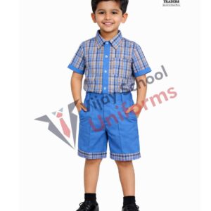 CHECK SHIRT AND SKY-BLUE NICKER