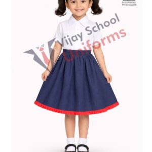 NAVY BLUE SKIRT WITH RED BORDER